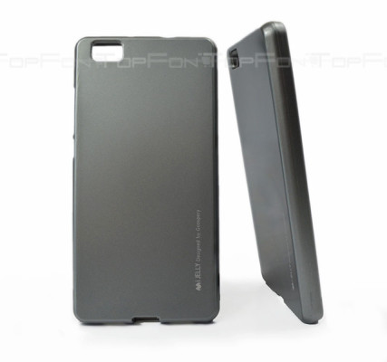 Силиконови гърбове Силиконови гърбове за Huawei Силиконов гръб ТПУ MERCURY iJelly Metal Case за Huawei P8 Lite ALE-21 сив графит